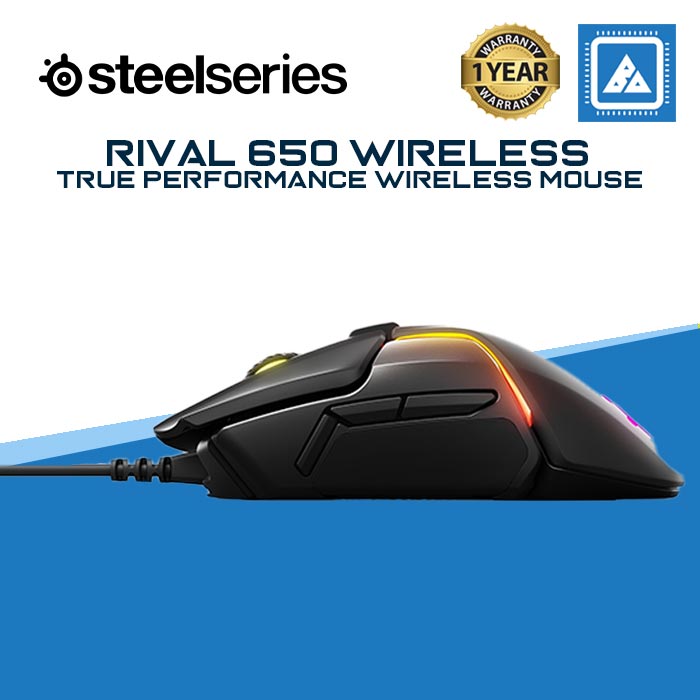 SteelSeries Rival 650 Quantum Wireless Gaming Mouse - Rapid Charging Battery - 12, 000 Cpi Truemove3+ Dual Optical Sensor - Low 0.5 Lift-Off Distance - 256 Weight Configurations - 8 Zone RGB Lighting SteelSeries Rival 650 Quantum Wireless Gaming Mouse - Rapid Charging Battery - 12, 000 Cpi Truemove3+ Dual Optical Sensor - Low 0.5 Lift-Off Distance - 256 Weight Configurations - 8 Zone RGB Lighting
